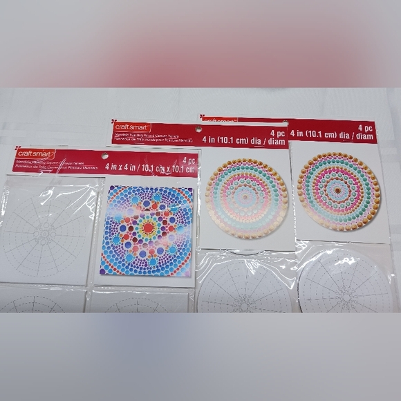 Craftsmart Mandala mini paint canvas 12 total & Tiger head paper sculpture kit - Picture 3 of 7